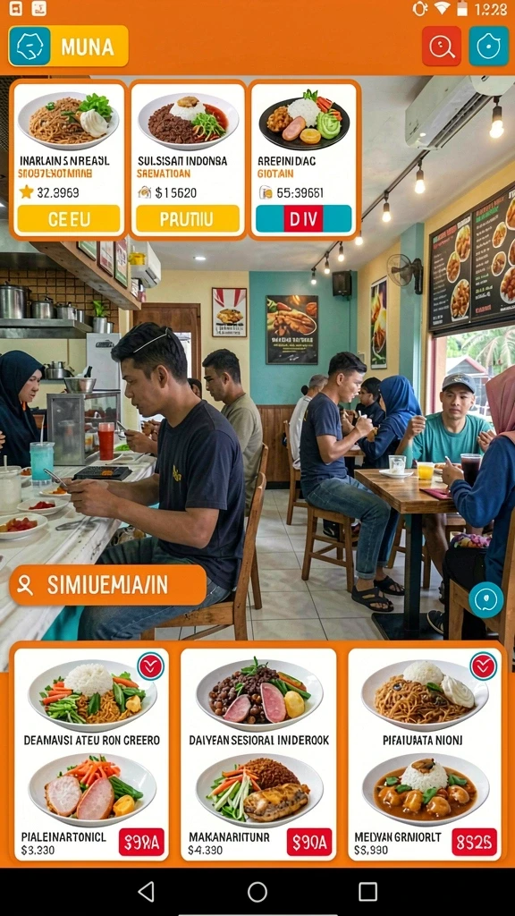 Tampilan menu utama yang informatif dan user-friendly.