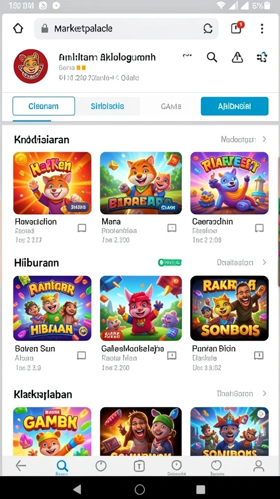 Screenshot berbagai mode permainan yang menantang dan seru.