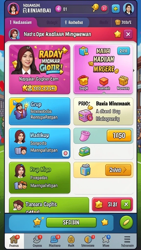 Tangkapan layar dengan karakter utama siap beraksi.