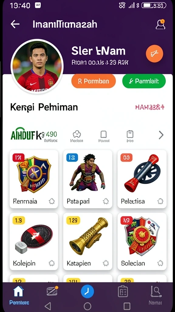 Tangkapan layar memperlihatkan berbagai pilihan level yang tersedia.