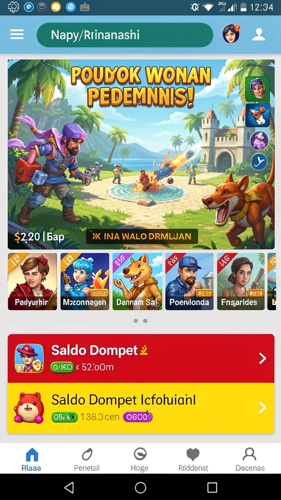 Tampilan awal game yang memukau dan menarik.