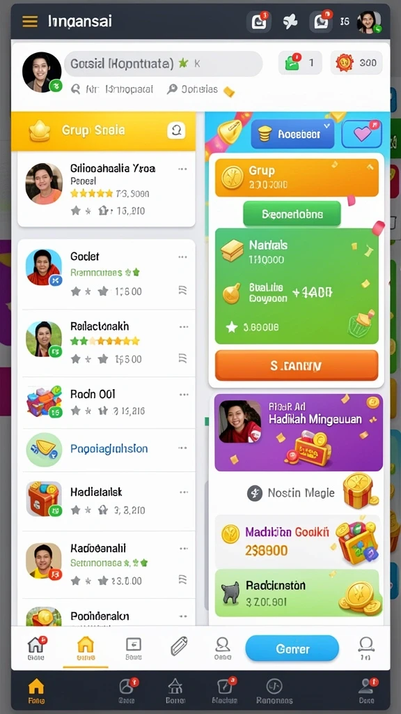 Fitur turnamen yang meningkatkan kompetisi antar pemain.