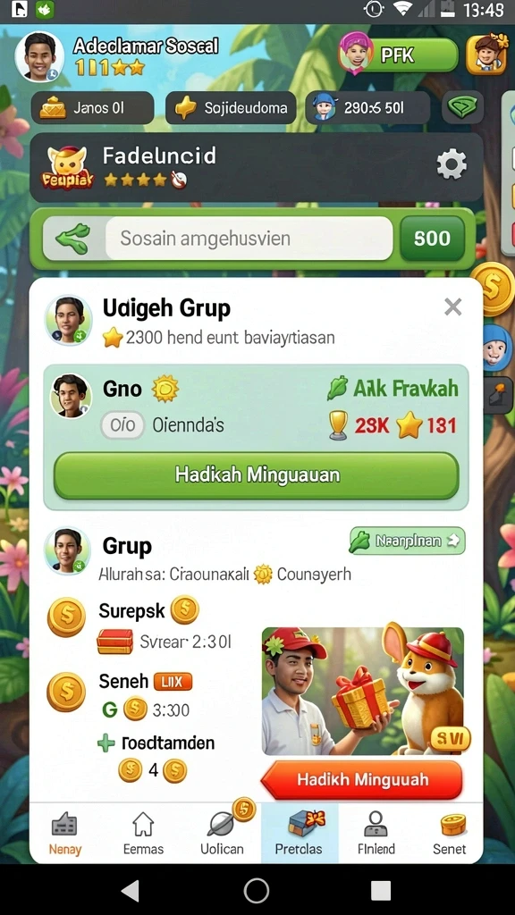 Fitur sosial yang memungkinkan interaksi dengan pemain lain.